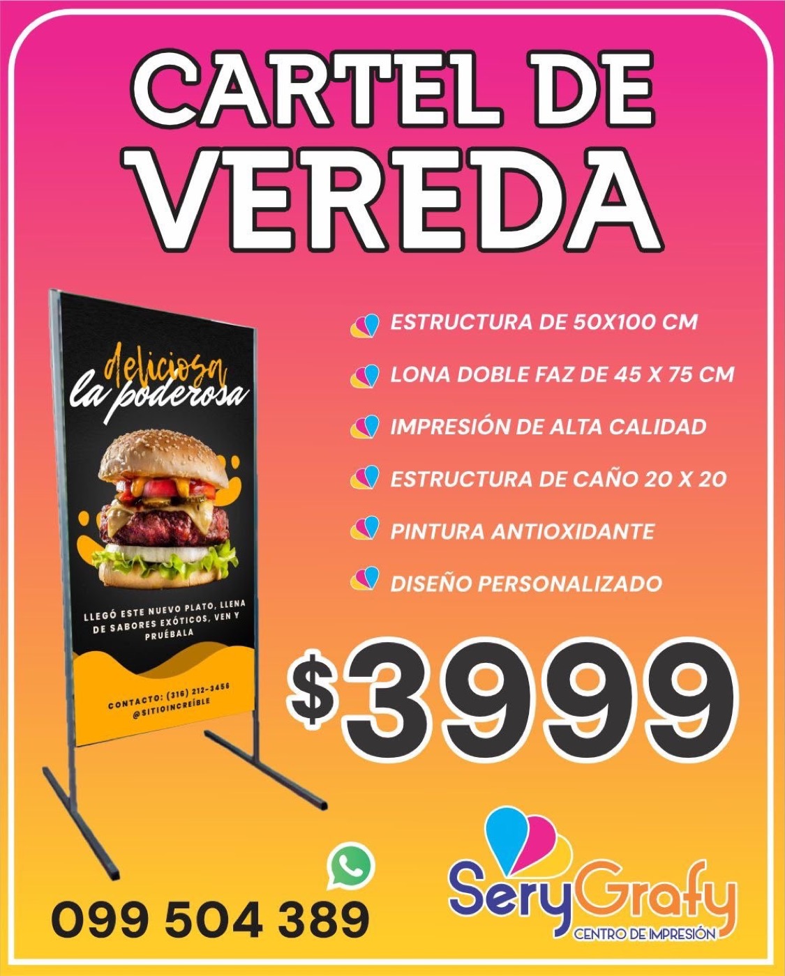 Promoción carteles luminosos varios tamaños desde $5500