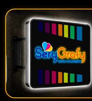 Cartel luminoso cuadrado SeryGrafy